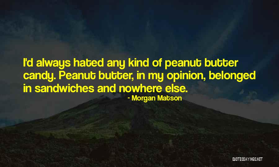 Peanut Butter Sandwiches Quotes By Morgan Matson