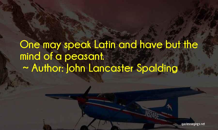 Peasant Quotes By John Lancaster Spalding