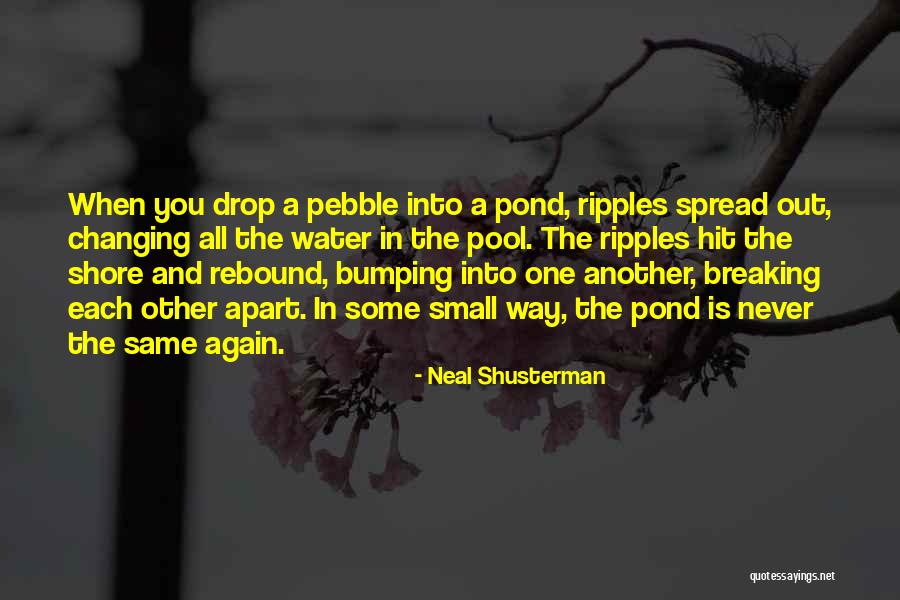 Pebble In Pond Quotes By Neal Shusterman Pebble In Pond Quotes By Neal Shusterman