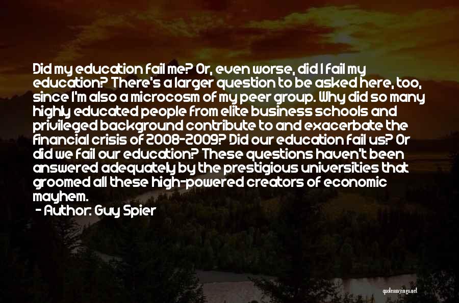Peer Education Quotes By Guy Spier