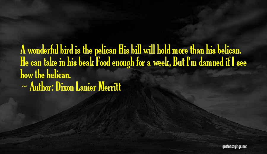 Pelican Bird Quotes By Dixon Lanier Merritt
