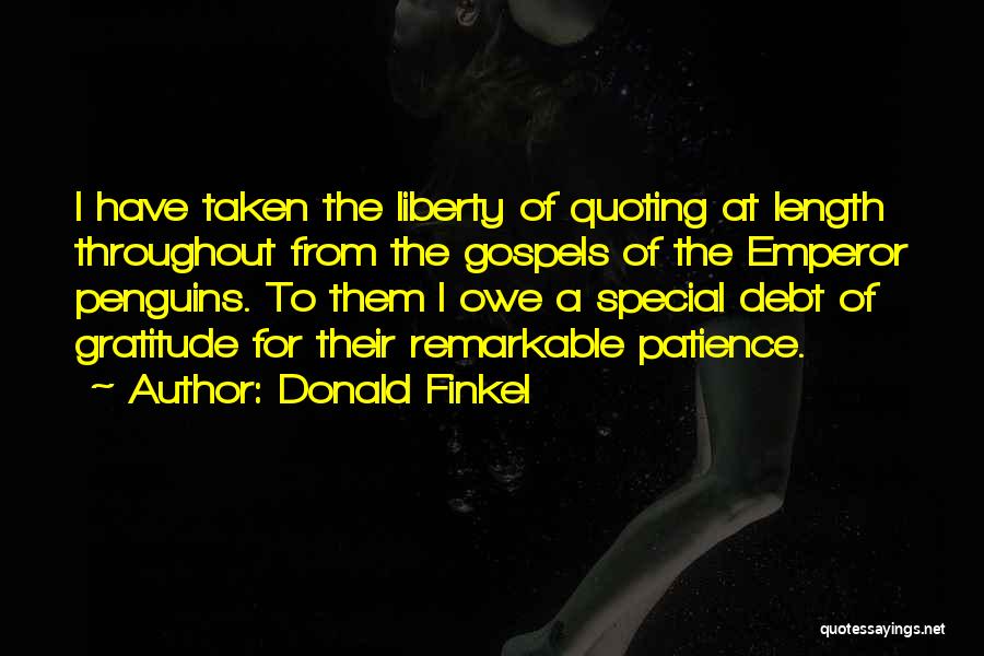 Penguins Quotes By Donald Finkel