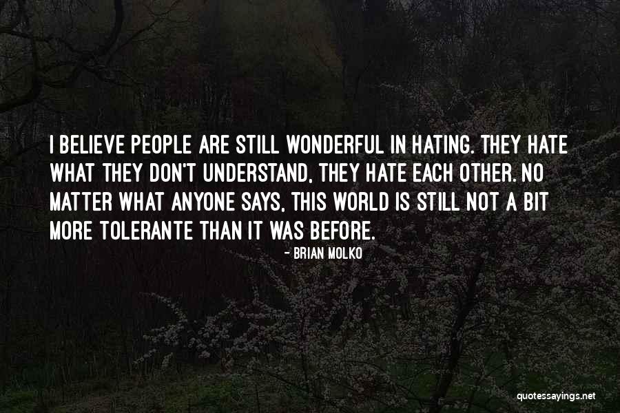 People Hating Quotes By Brian Molko People Hating Quotes By Brian Molko