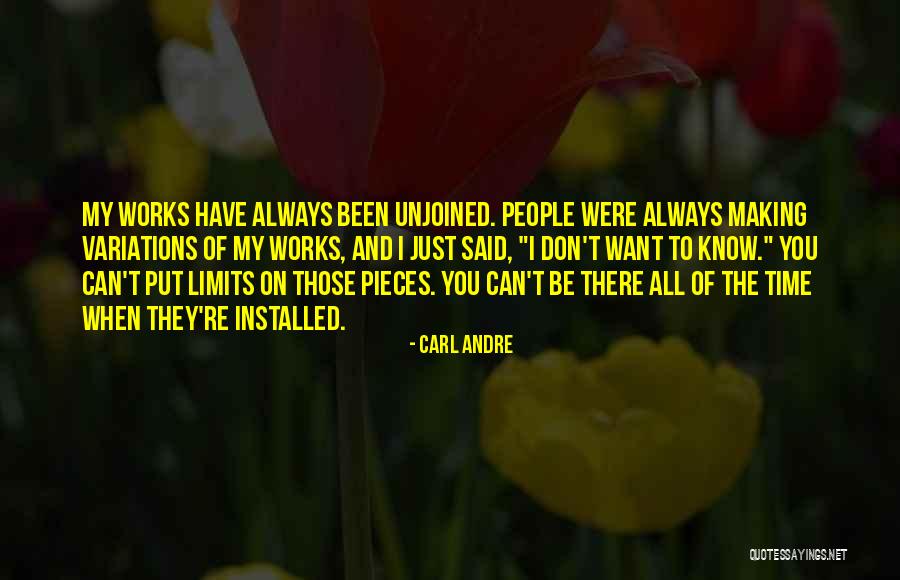 People Have Limits Quotes By Carl Andre People Have Limits Quotes By Carl Andre