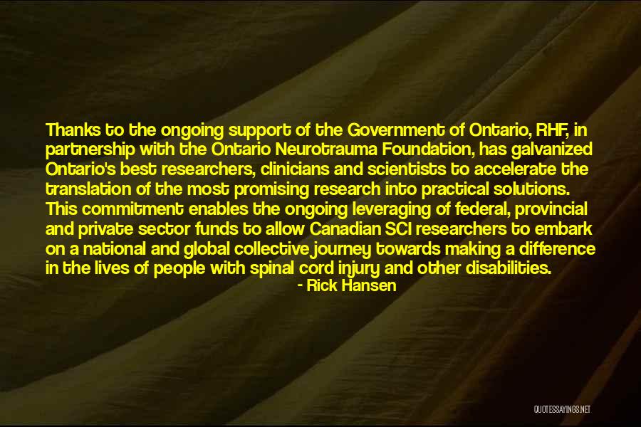 People With Disabilities Quotes By Rick Hansen People With Disabilities Quotes By Rick Hansen