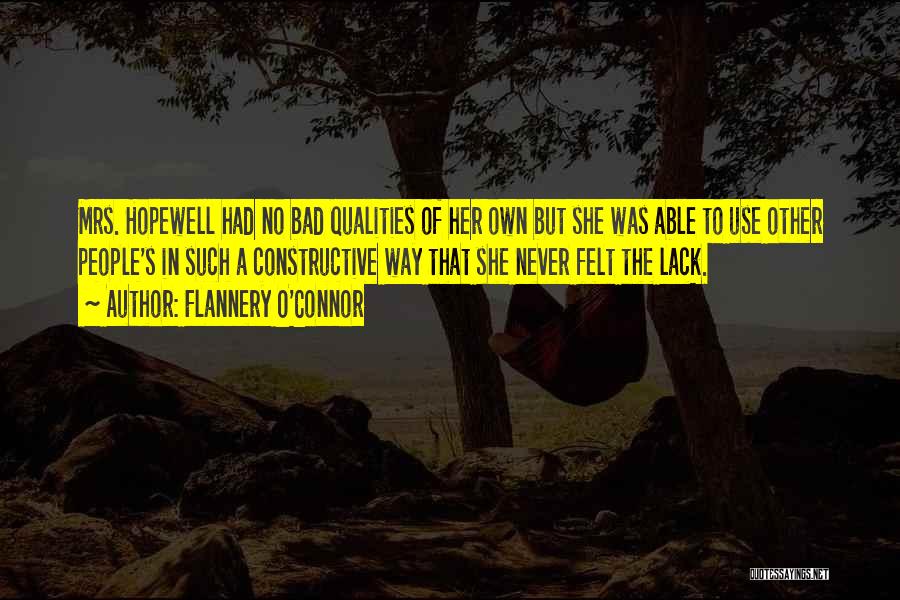 People's Bad Character Quotes By Flannery O'Connor