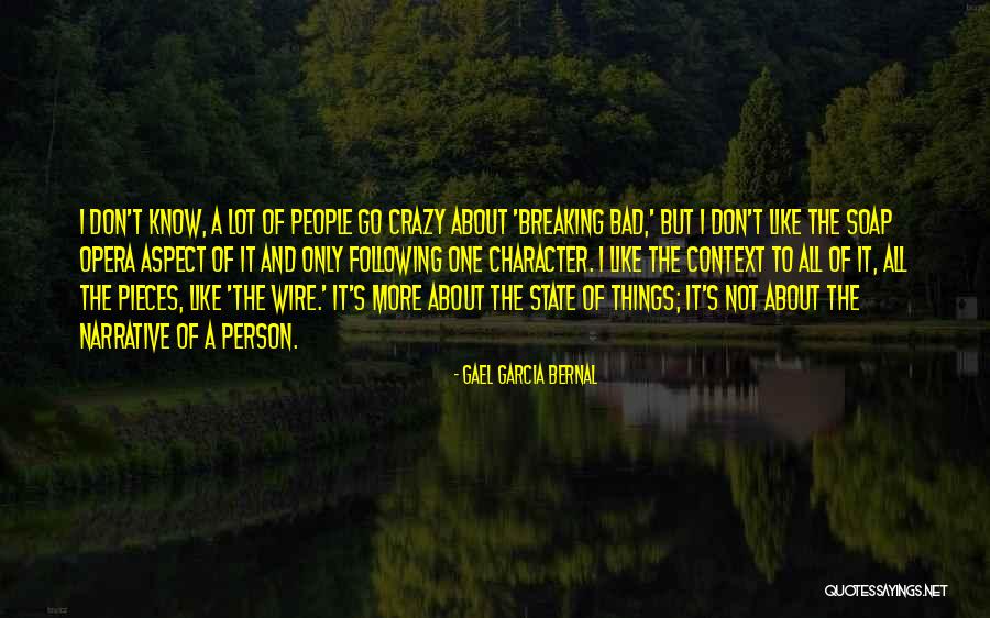 People's Bad Character Quotes By Gael Garcia Bernal