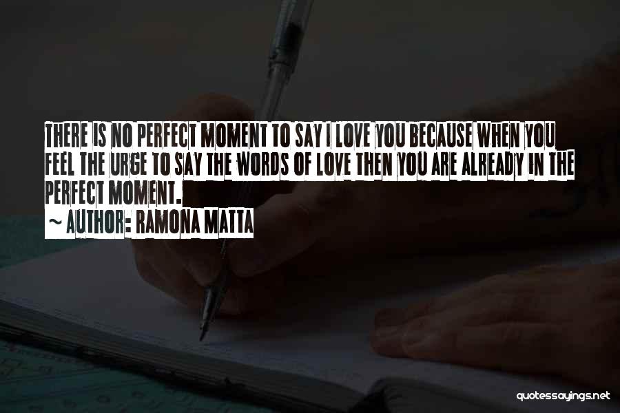 Perfect I Love You Quotes By Ramona Matta