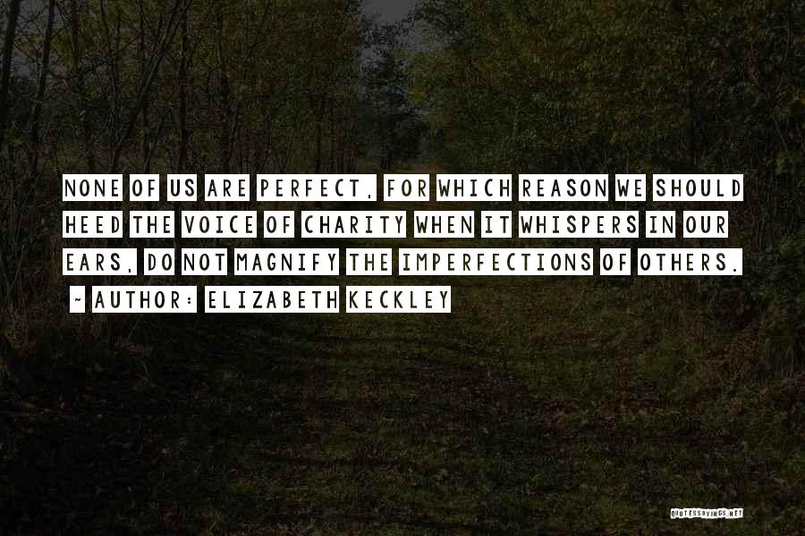 Perfect In Imperfections Quotes By Elizabeth Keckley