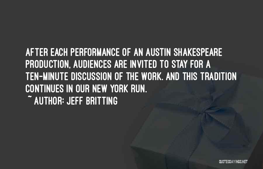 Performance Discussion Quotes By Jeff Britting