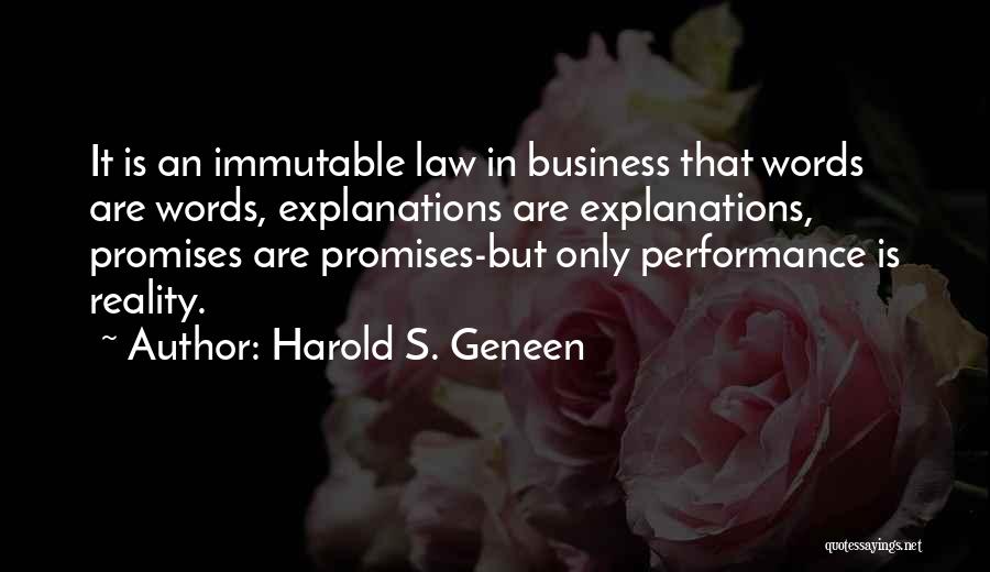 Performance In Business Quotes By Harold S. Geneen