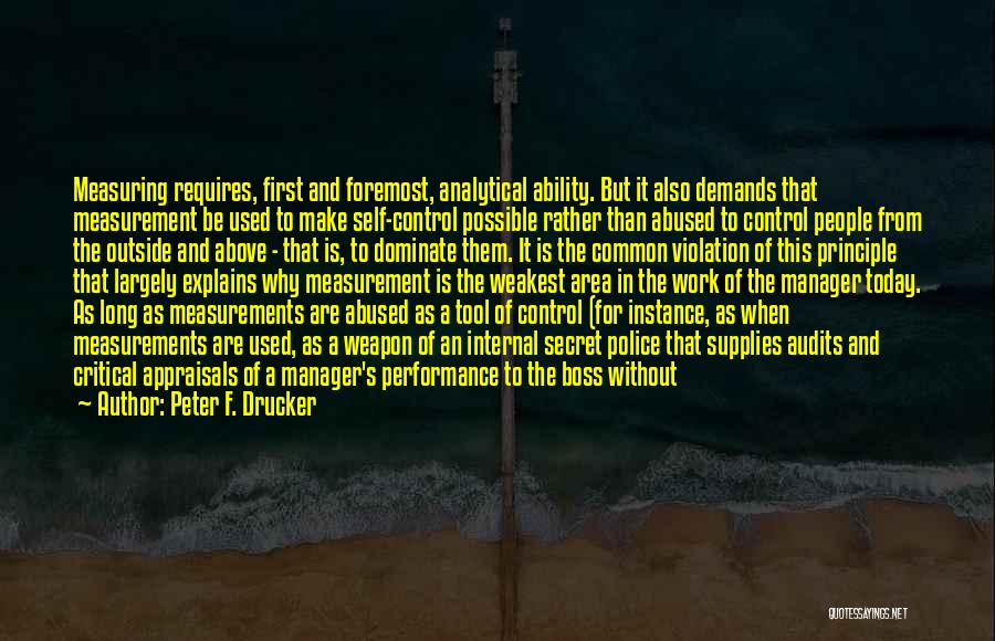 Performance Measurement Quotes By Peter F. Drucker