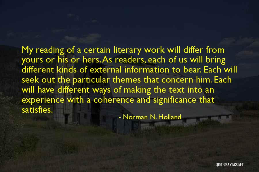 Perguntarnaoofende Quotes By Norman N. Holland Perguntarnaoofende Quotes By Norman N. Holland