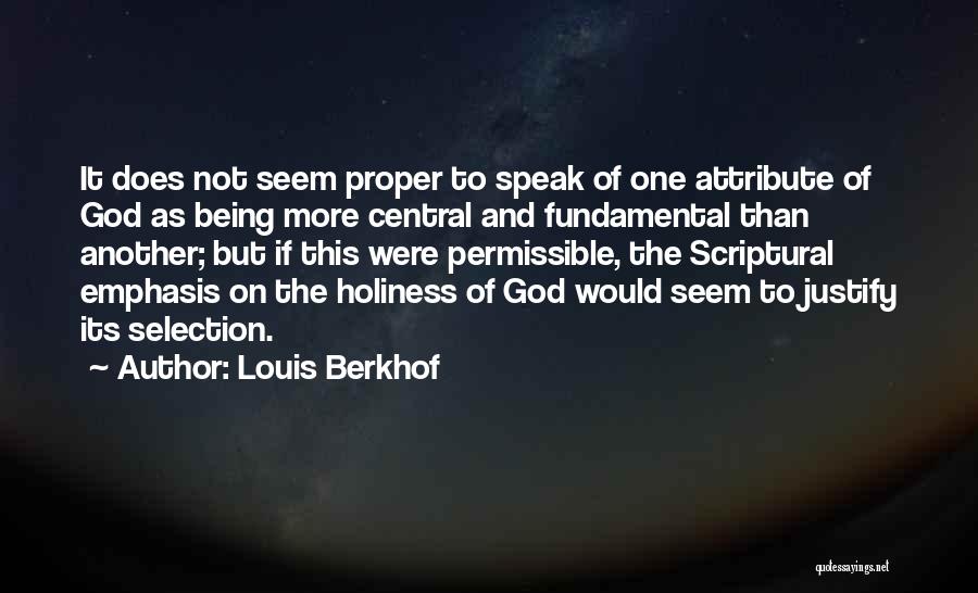 Permissible Quotes By Louis Berkhof