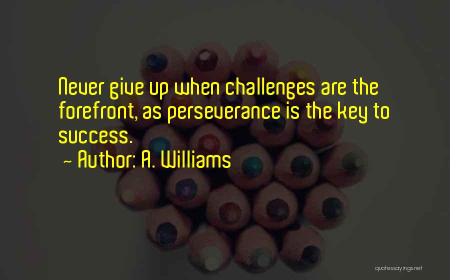 Perseverance Is The Key To Success Quotes By A. Williams