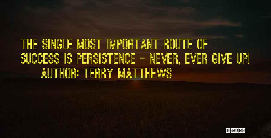 Persistence And Not Giving Up Quotes By Terry Matthews