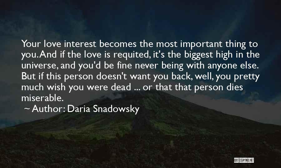 Person Of Interest Love Quotes By Daria Snadowsky