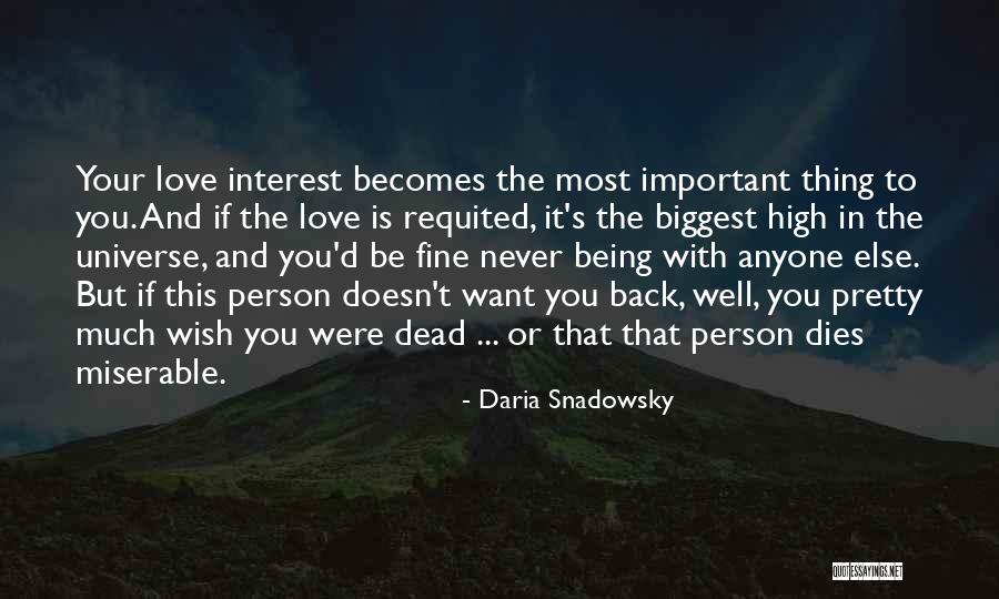 Person Of Interest Love Quotes By Daria Snadowsky