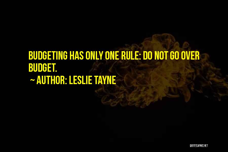 Personal Budgeting Quotes By Leslie Tayne