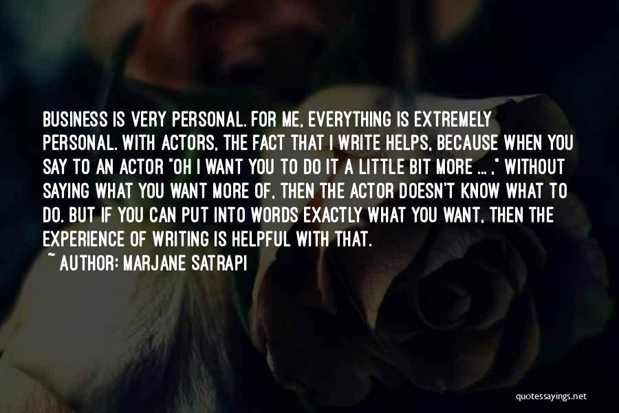 Personal Business Quotes By Marjane Satrapi