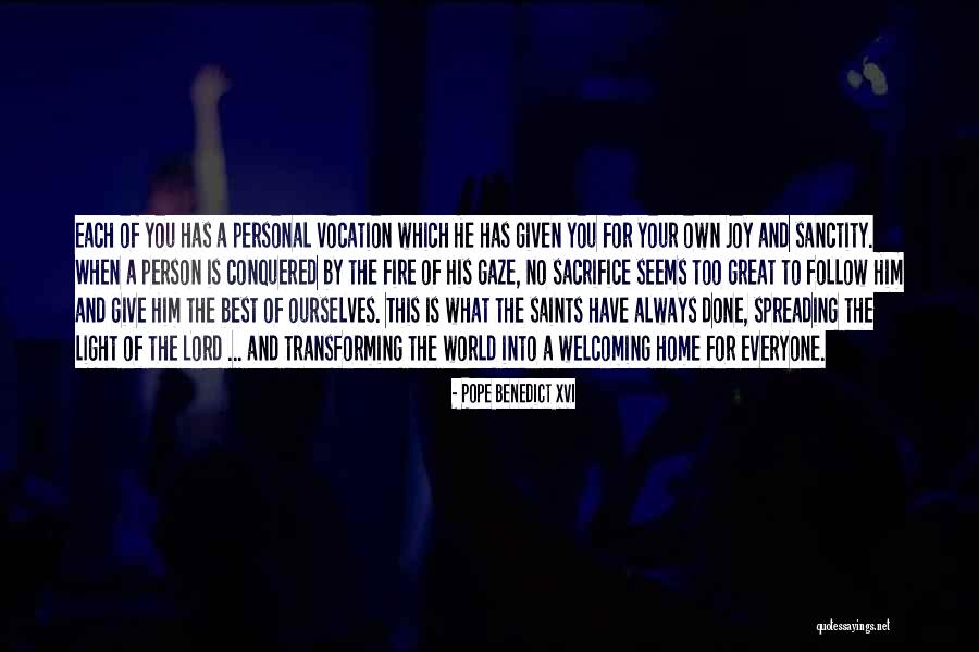 Personal Joy Quotes By Pope Benedict XVI Personal Joy Quotes By Pope Benedict XVI
