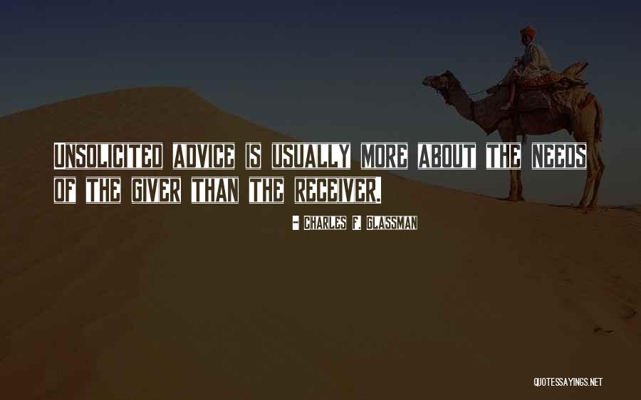 Personal Needs Quotes By Charles F. Glassman Personal Needs Quotes By Charles F. Glassman