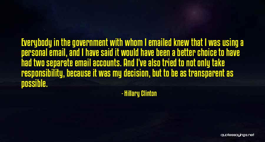Personal Responsibility Quotes By Hillary Clinton Personal Responsibility Quotes By Hillary Clinton