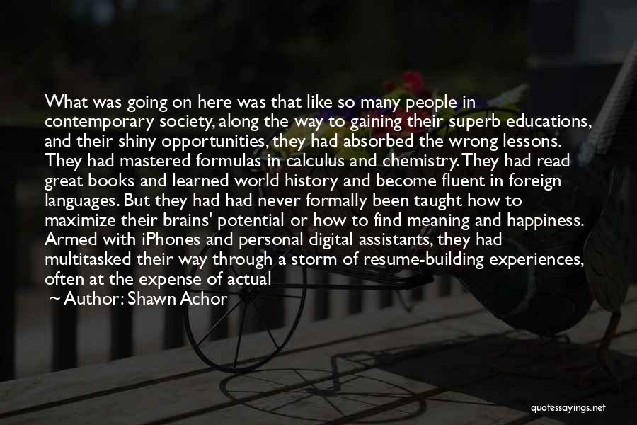 Personal Resume Quotes By Shawn Achor