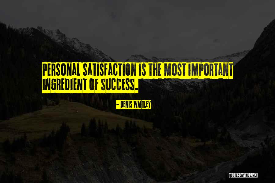 Personal Satisfaction Quotes By Denis Waitley