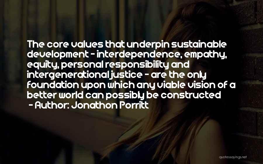 Personal Values Quotes By Jonathon Porritt