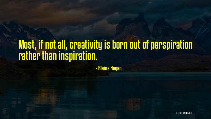 Perspiration Inspiration Quotes By Blaine Hogan