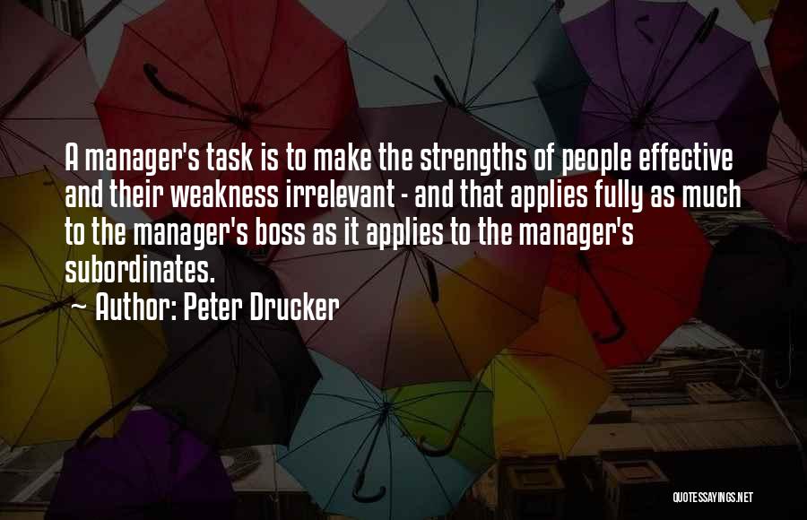 Peter Drucker Strengths Quotes By Peter Drucker