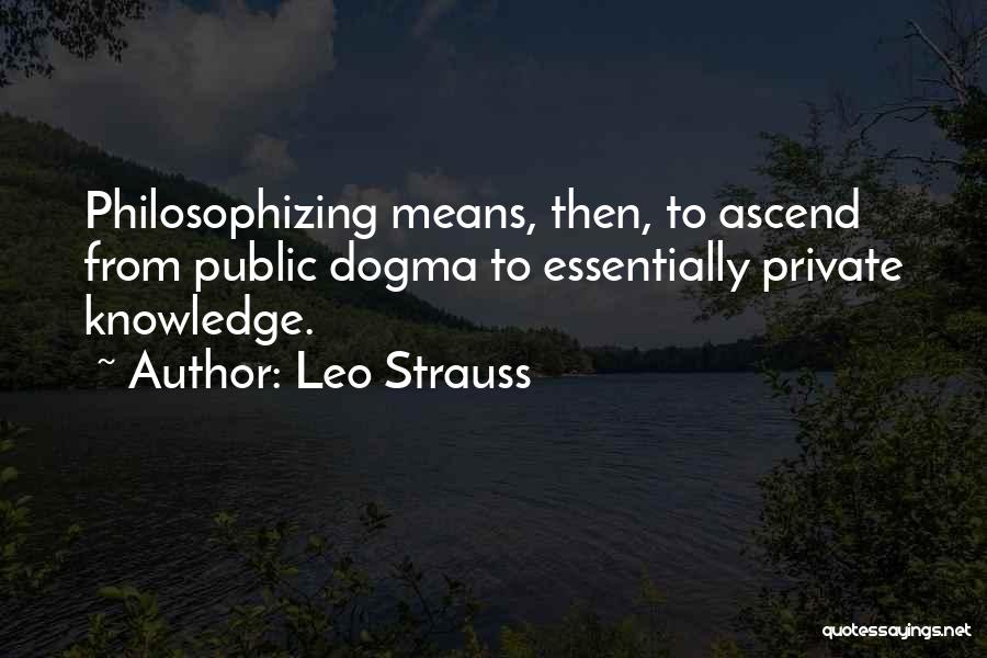 Philosophizing Quotes By Leo Strauss