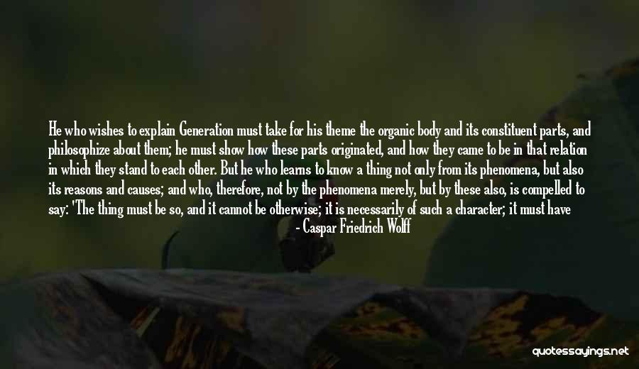 Philosophy With Explanation Quotes By Caspar Friedrich Wolff Philosophy With Explanation Quotes By Caspar Friedrich Wolff