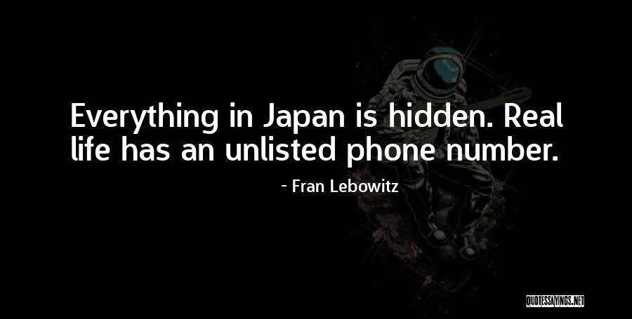 Phone Number Quotes By Fran Lebowitz