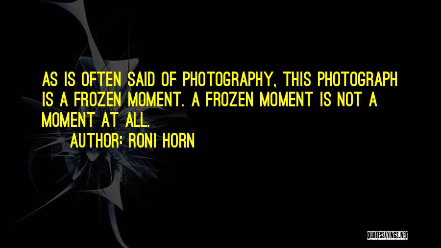 Photography Moments Quotes By Roni Horn
