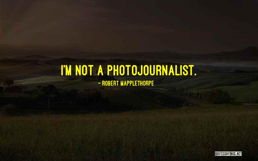 Photojournalist Quotes By Robert Mapplethorpe