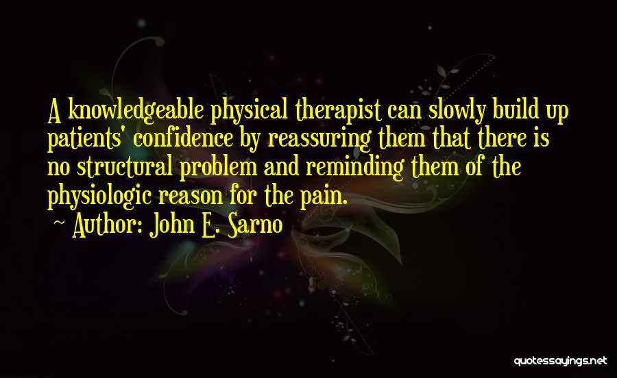 Physical Therapist Quotes By John E. Sarno