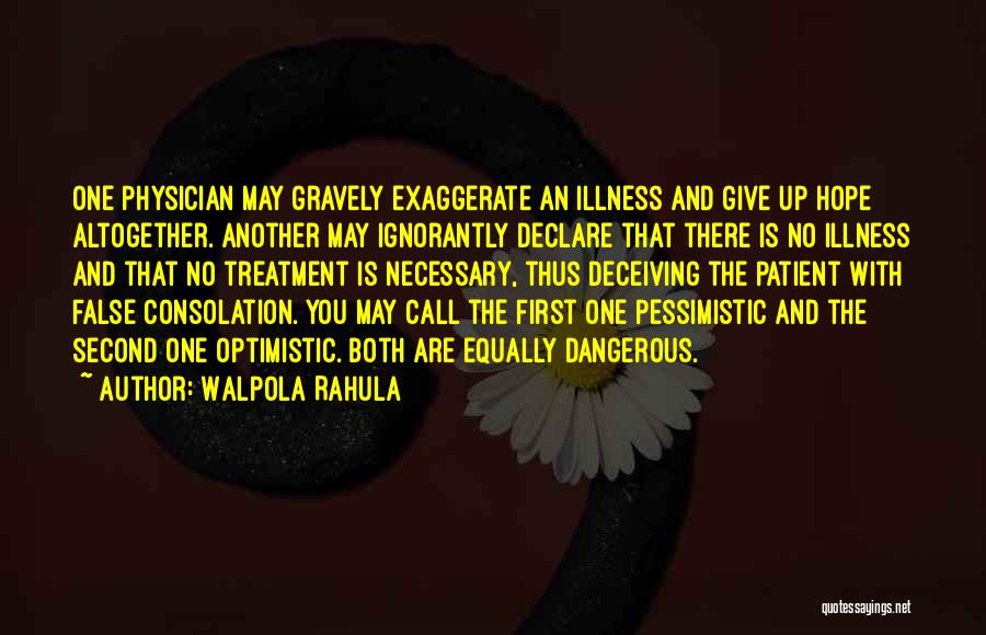 Physician Patient Quotes By Walpola Rahula