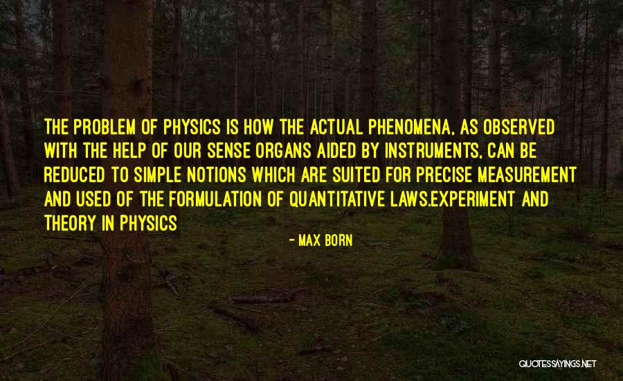 Physics Experiment Quotes By Max Born