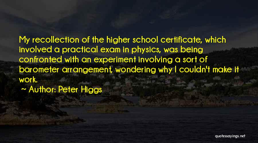 Physics Experiment Quotes By Peter Higgs