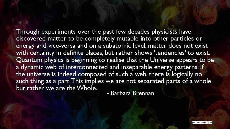 Physics Experiments Quotes By Barbara Brennan