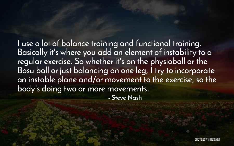 Physioball Leg Quotes By Steve Nash Physioball Leg Quotes By Steve Nash