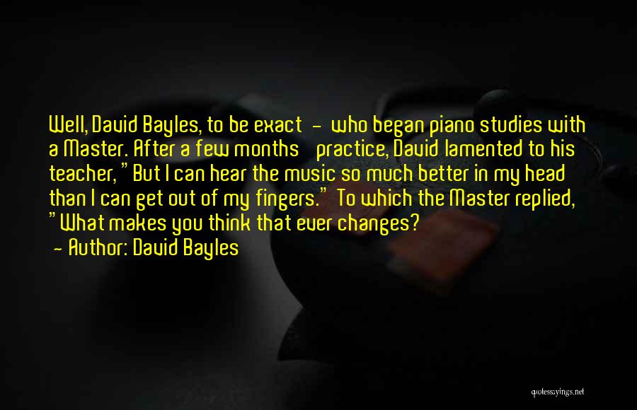 Piano Practice Quotes By David Bayles