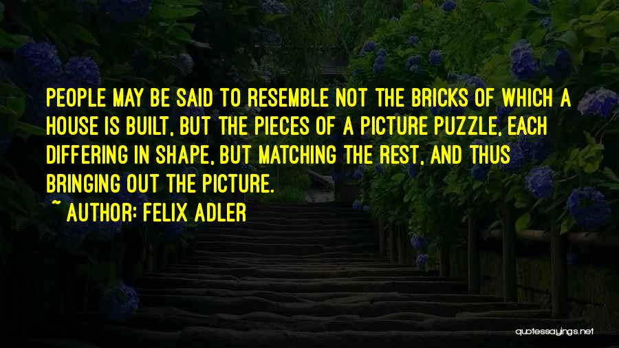 Pieces Of A Puzzle Quotes By Felix Adler