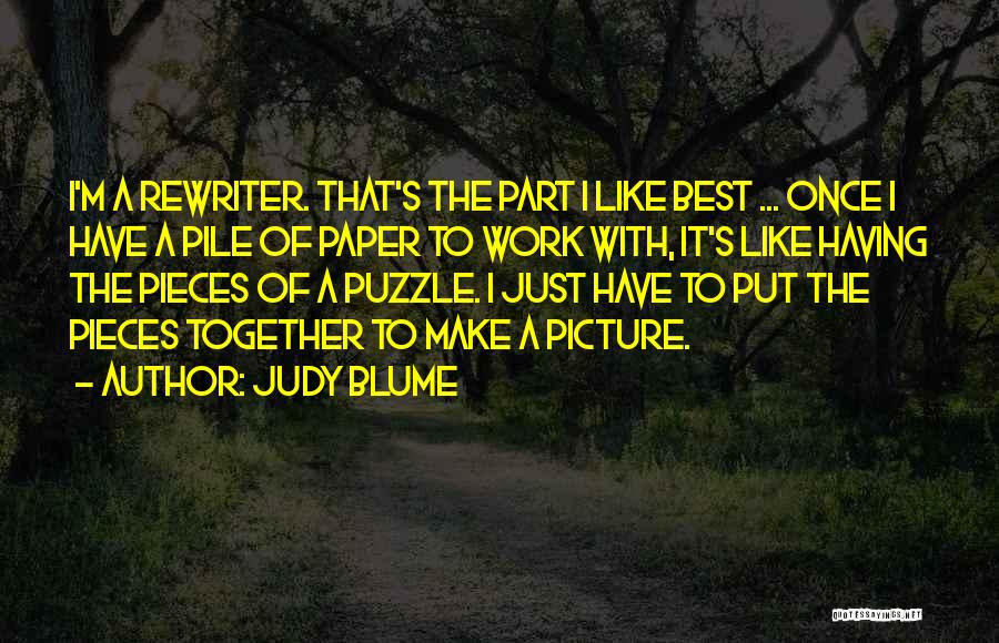 Pieces Of A Puzzle Quotes By Judy Blume