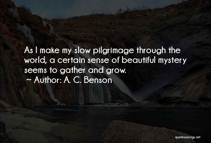 Pilgrimage Quotes By A. C. Benson