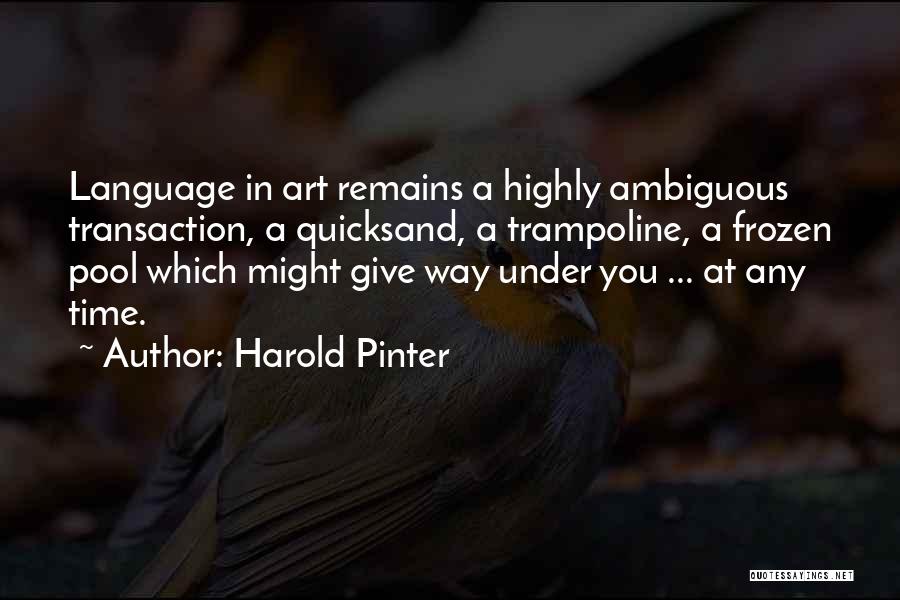 Pinter Harold Quotes By Harold Pinter