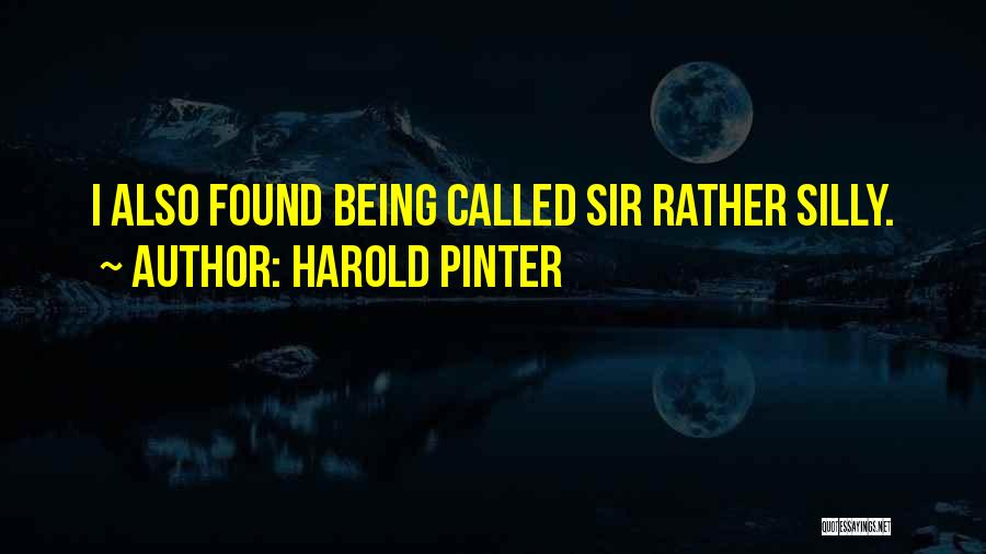 Pinter Harold Quotes By Harold Pinter