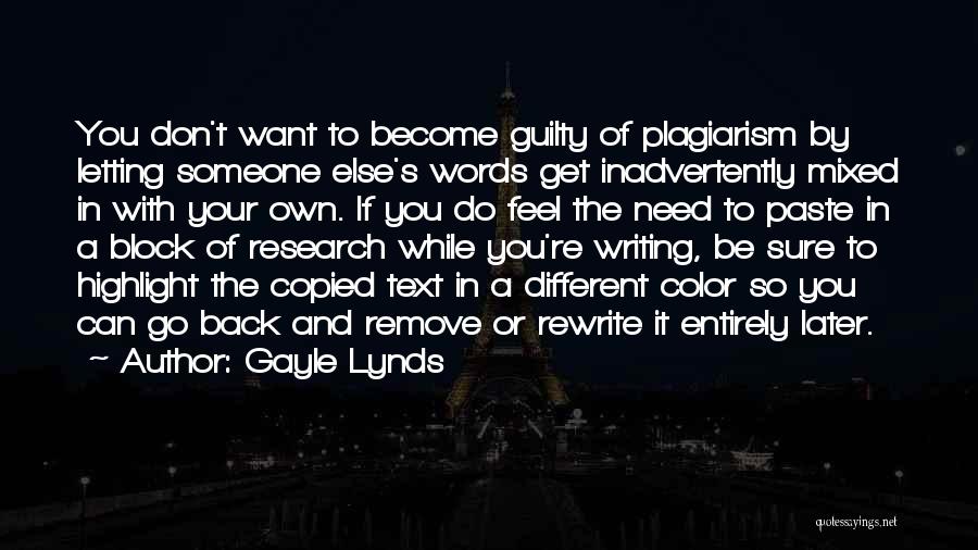 Plagiarism Quotes By Gayle Lynds